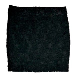 *5 for $25!* VTG Office Siren Corpcore Y2K Express boho black lace skirt 0